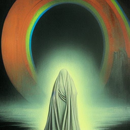 Ominous Baroque Woman with Flower Wheel Icon