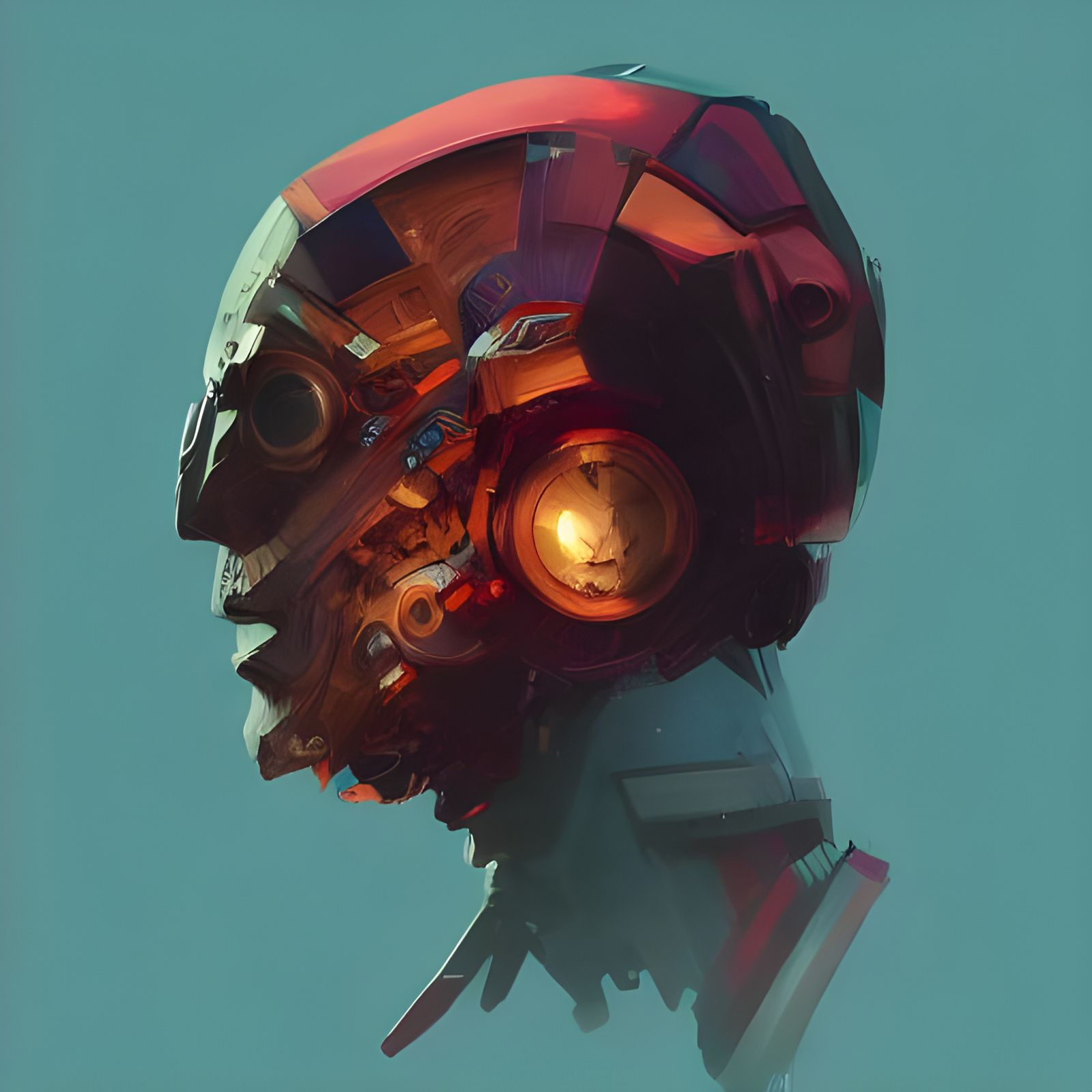 Detailed Industrial Portrait in Hyperrealistic Style