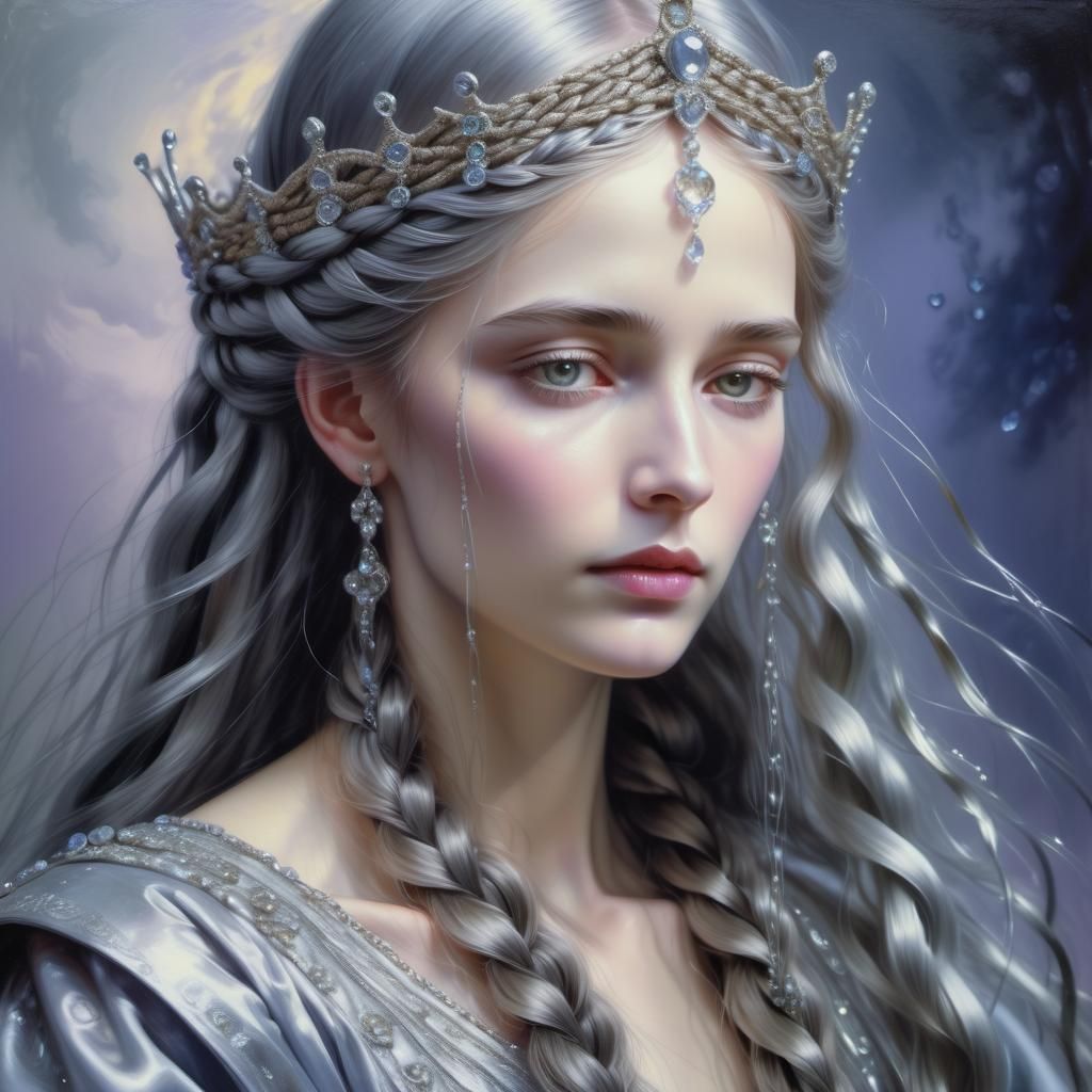 Kriemhild Portrait: Gothic Romanticism in Oil