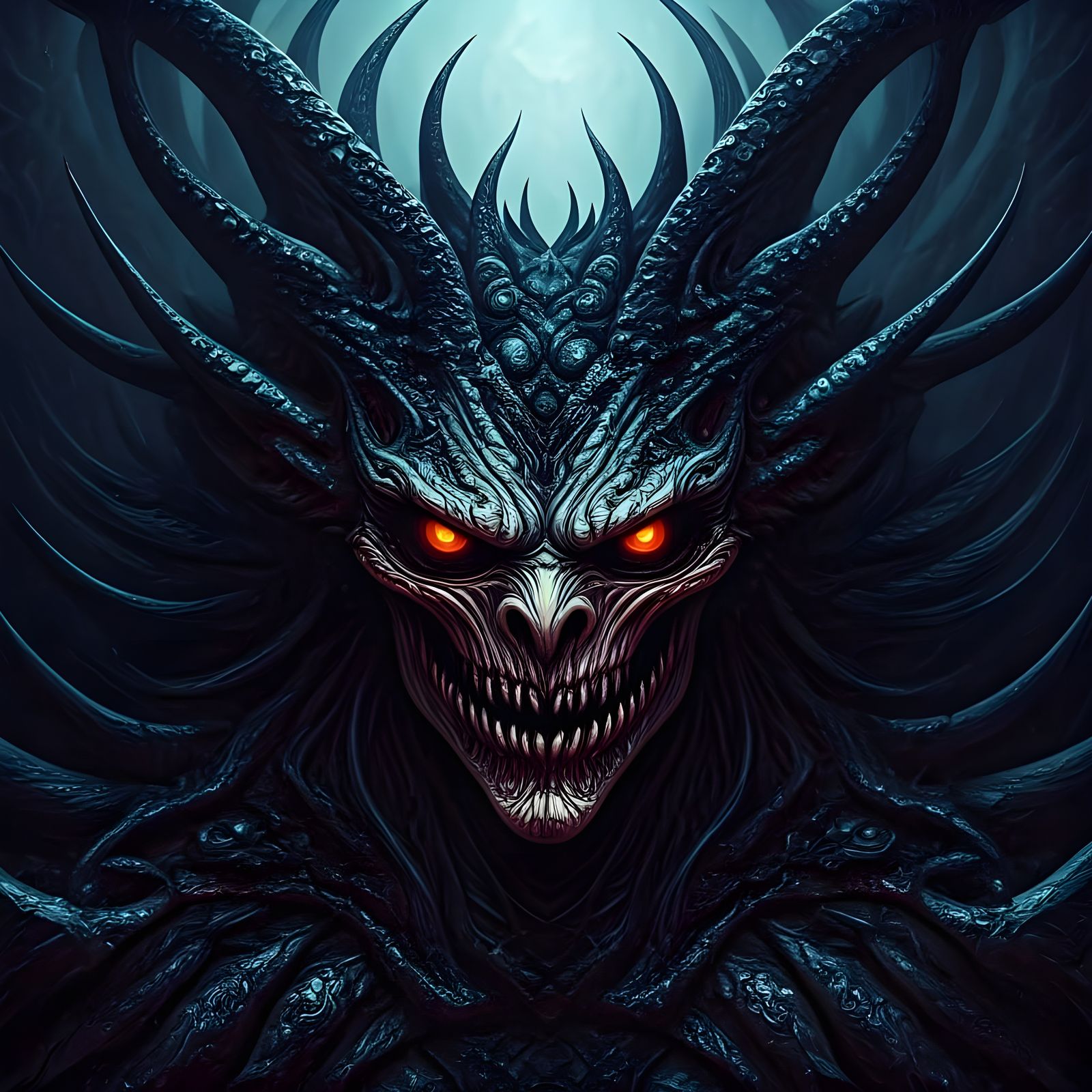 Eerie Abstract in Ultramarine: Encaustic Art