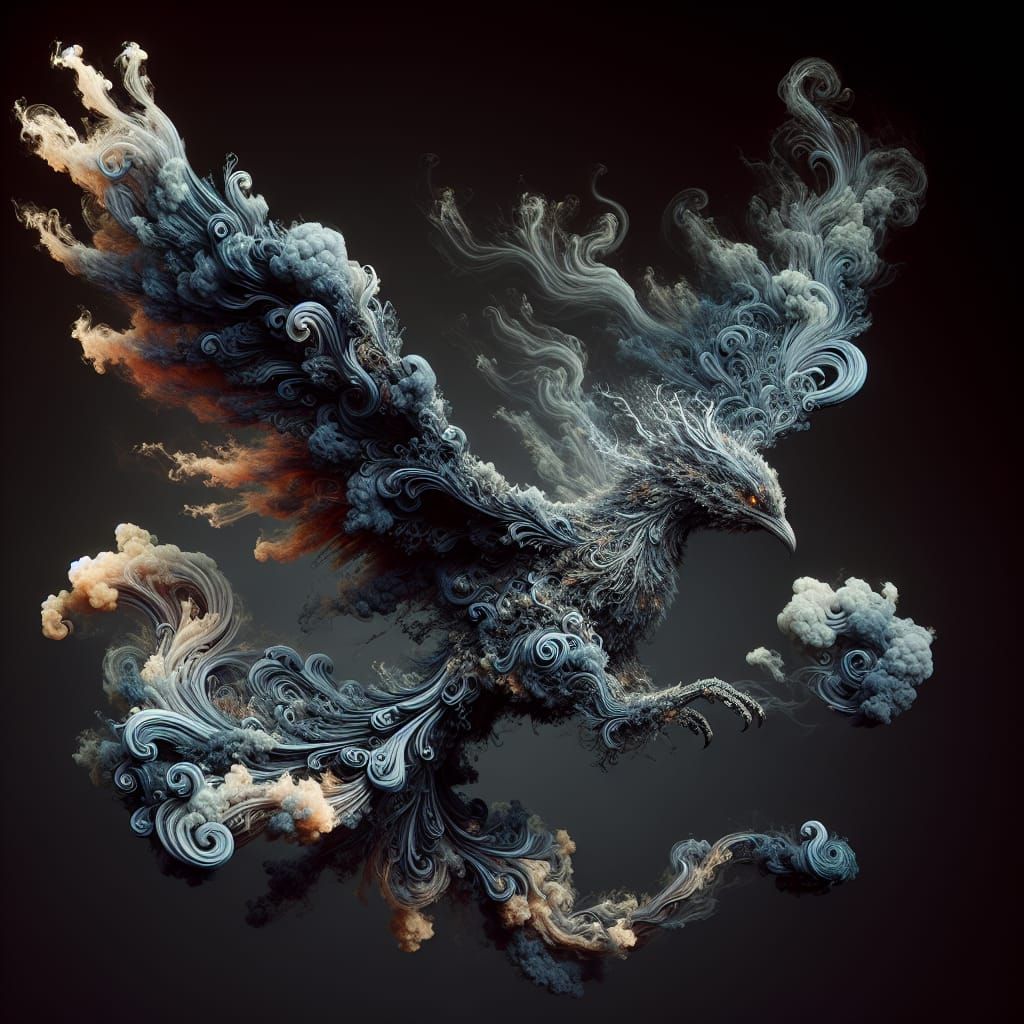 Smoky Bird: Fantastical Matte Painting in 8K