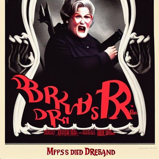 Mrs. Doubtfire: Vampire Hunter in Gothic Horror Style