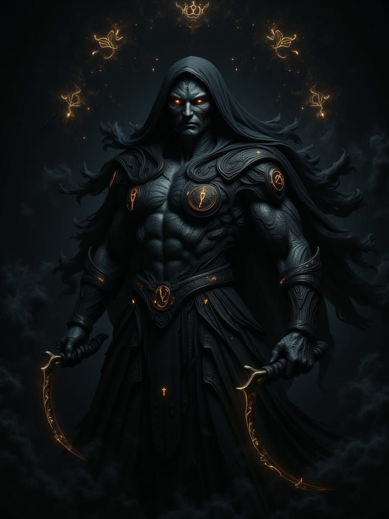 Mystical Warrior Wrapped in Celestial Robes