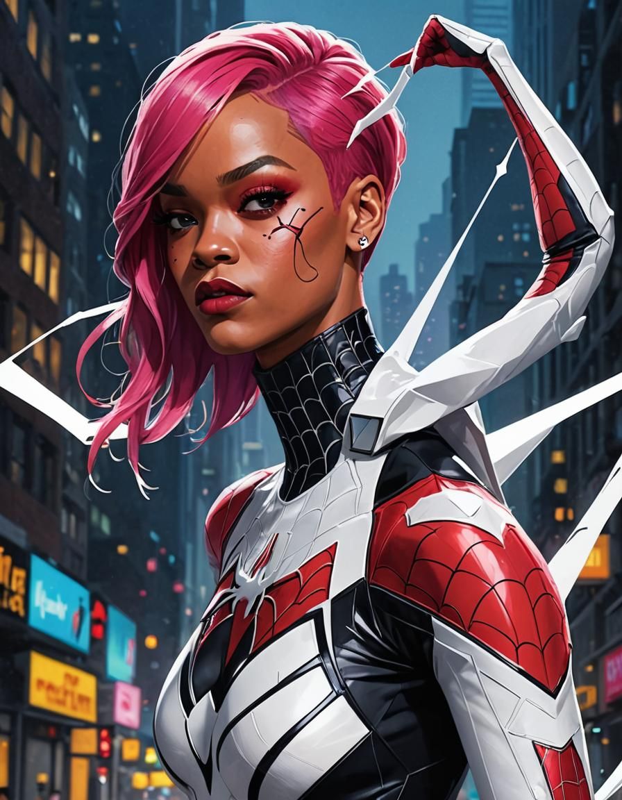 Rihanna as Spider-Gwen in Action