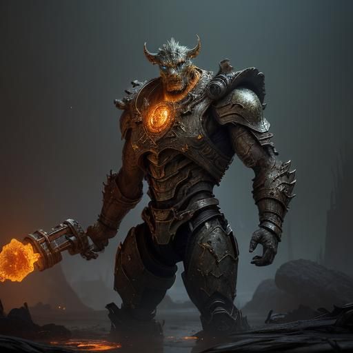 Metallic Ore Hauler in Dimly Lit Cavern