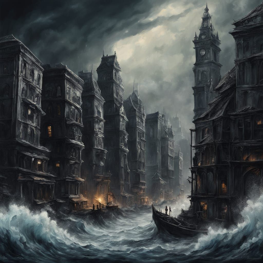 Dramatic Apocalyptic Concept Art in Dark Fantasy Style