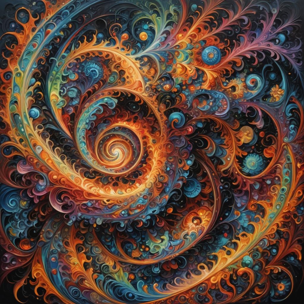 Neo-Expressionist Fractal Kaleidoscope in Oil Painting