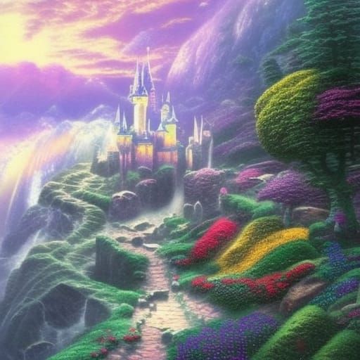 Fairytale Castle in Glass Vial, Ethereal Fantasy