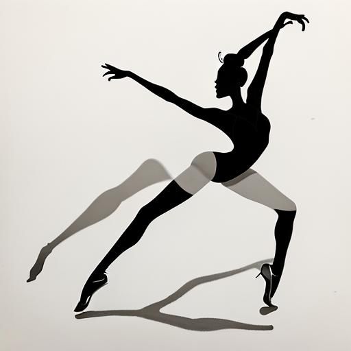 Minimalist Ballerina Line Art: Surreal Silhouette