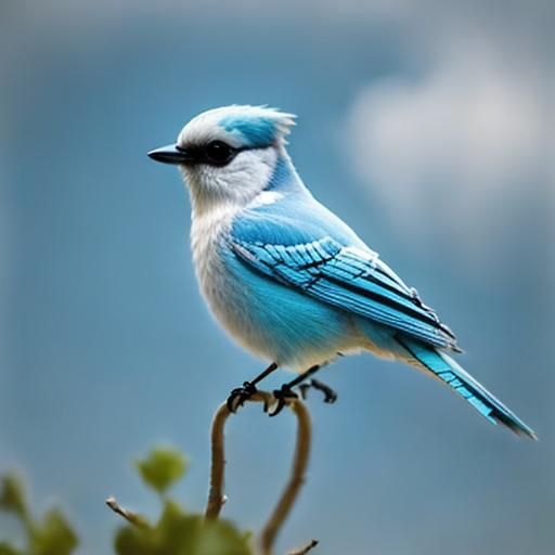 Pastel Blue Jay Illustration