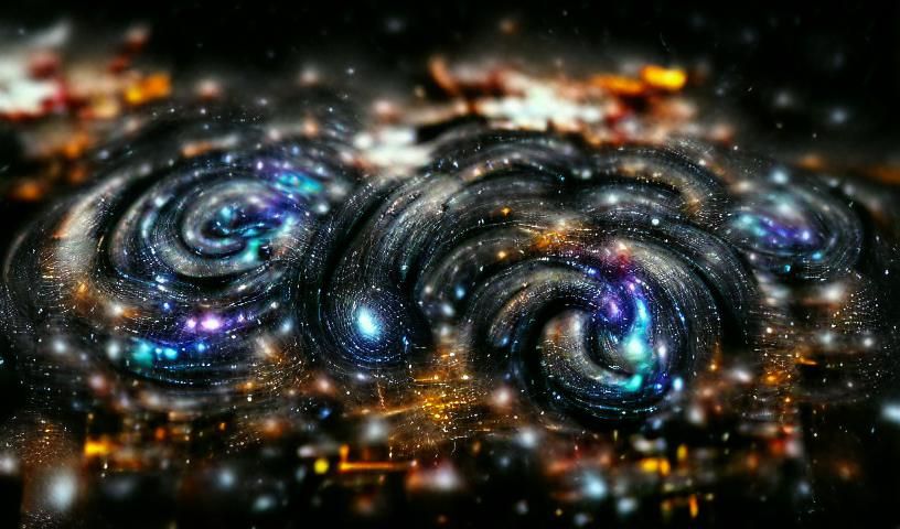 Photorealistic Spiral Galaxy with Black Hole Center