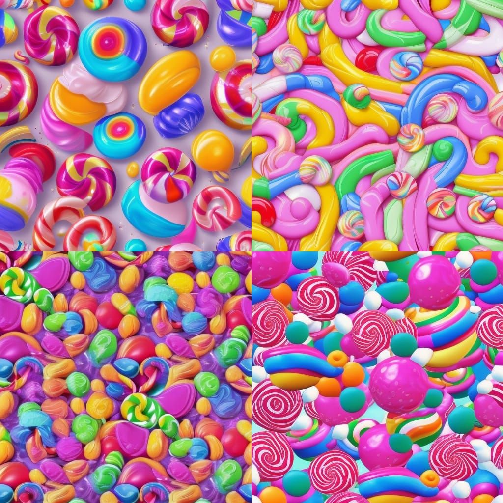 Colorful Candy Seamless Pattern in Digital Illustration