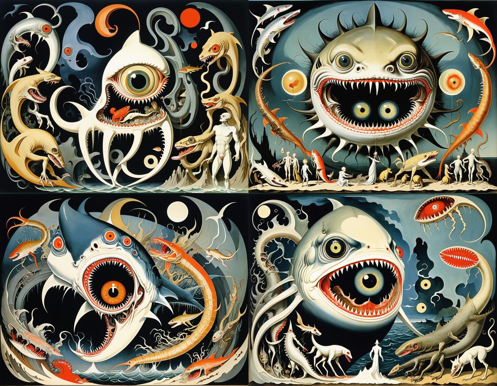 Surreal Hybrid Creature With Exposed Organs