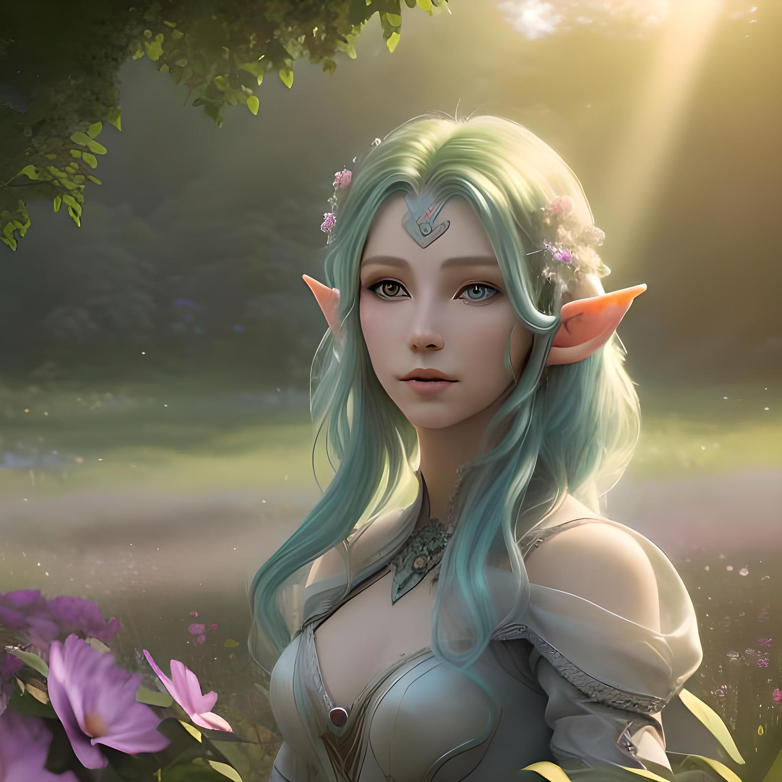 Ethereal Elf in Secret Flower Garden