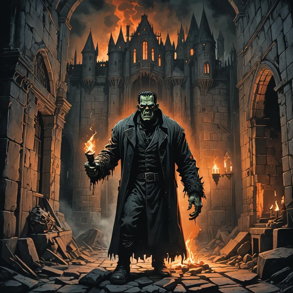 Frankenstein's Monster in Gothic Horror Castle