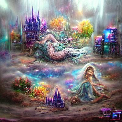 Dried Up Mermaid Kingdom: Cosmic Illustration