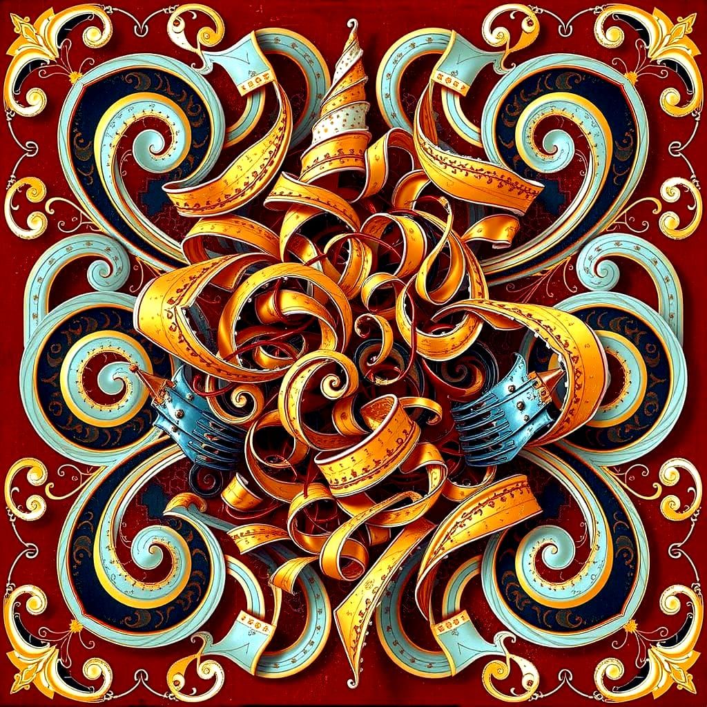 Abstract Swirling and Warping Forms in Motion