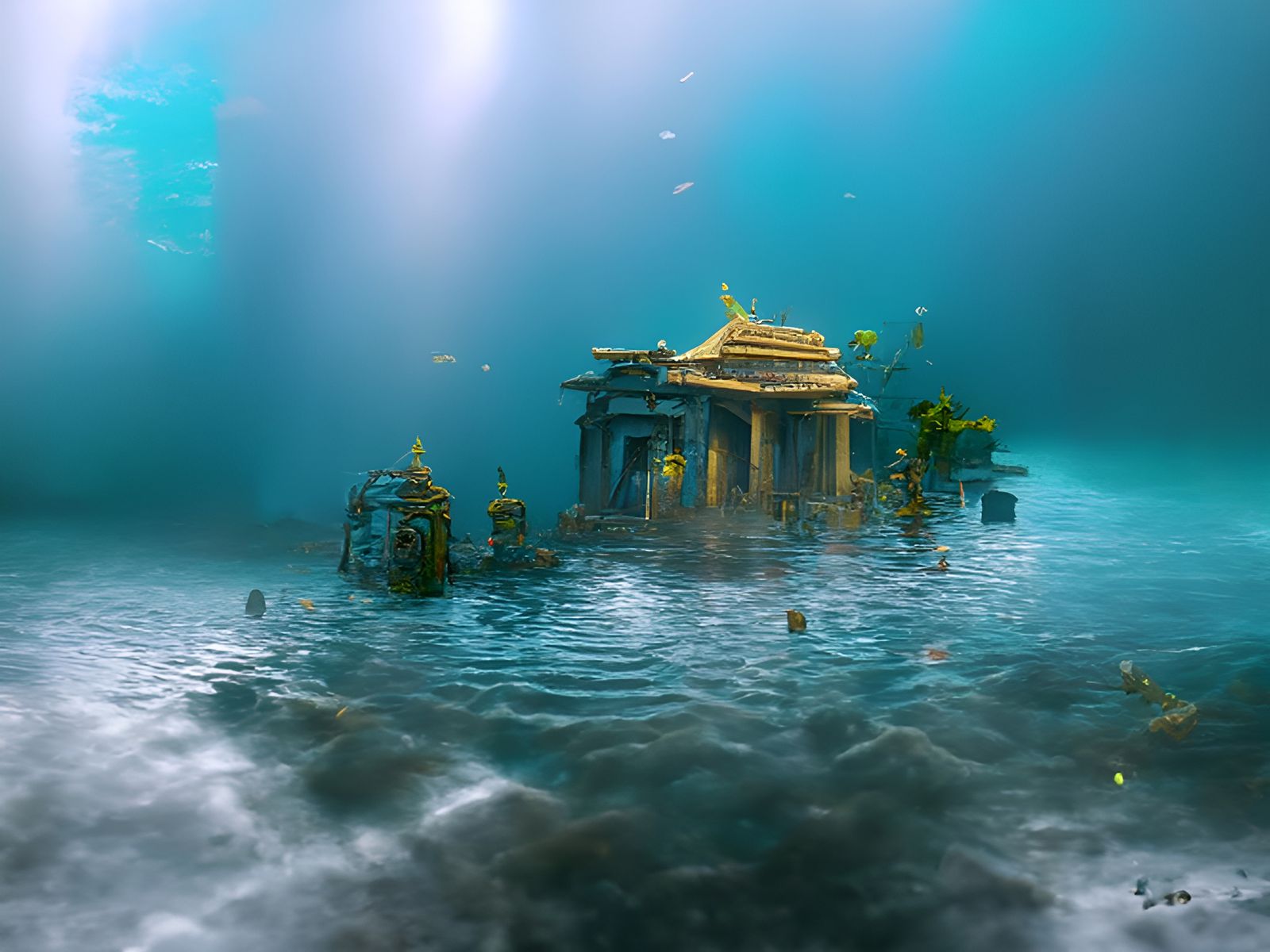 Underwater Temple Concept Art in 8K