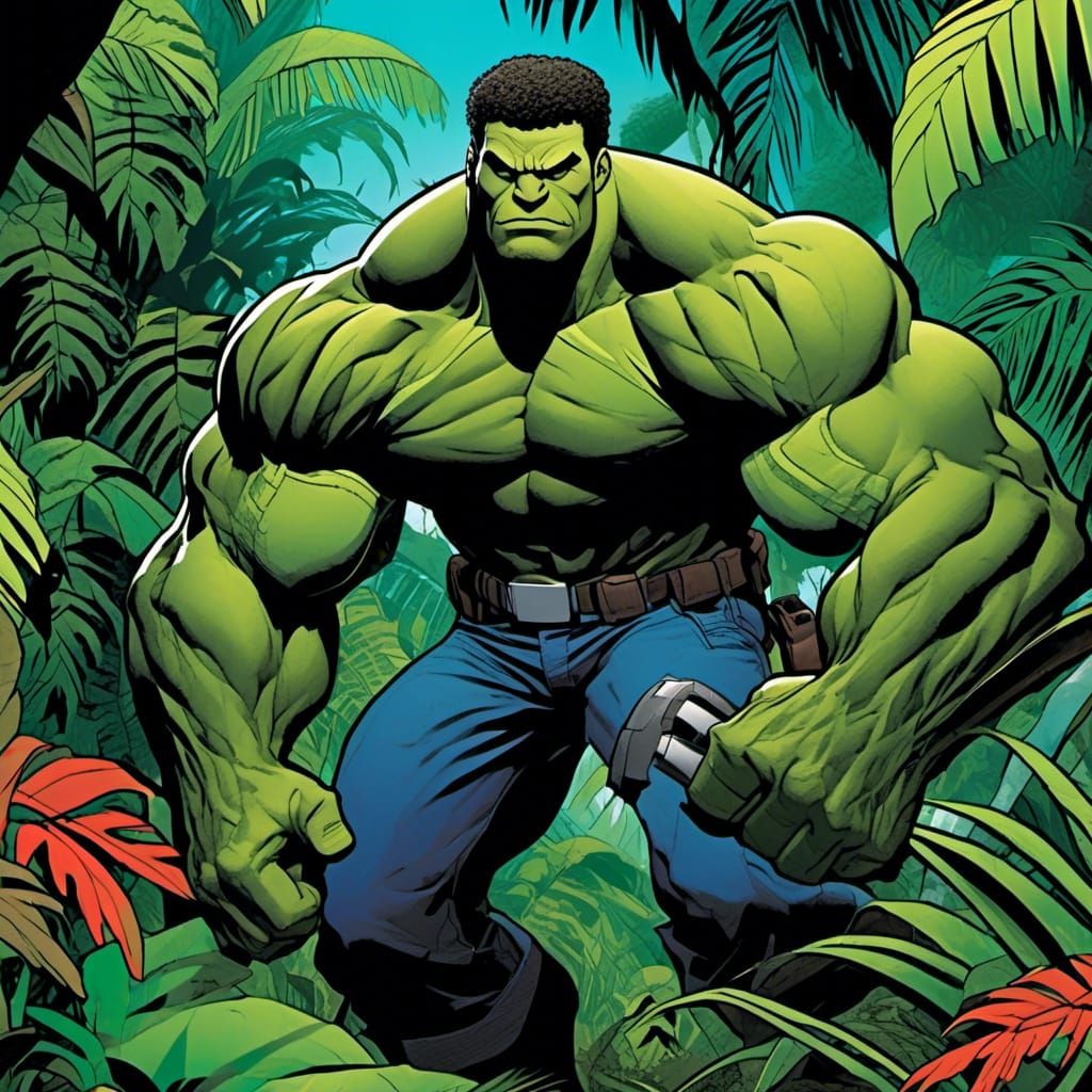 Jungle Walker in Vibrant Digital Art Style