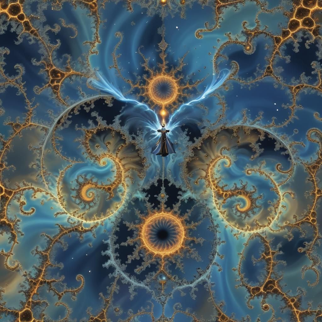 Mystical Wizard in Fractal Robes