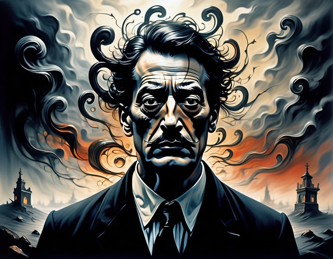 Ethereal Haunting in a Foggy Landscape