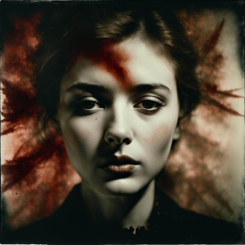 Surreal Face Photogram in Henri Michaux Style