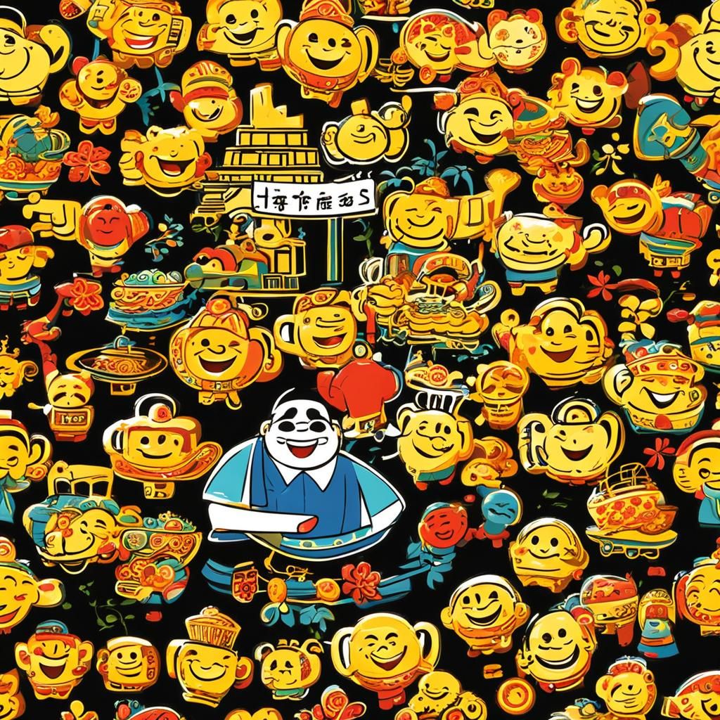 Vibrant Asian Life: Happiness in Digital Art