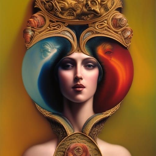 Eros in Biomechanical Surrealism Digital Art