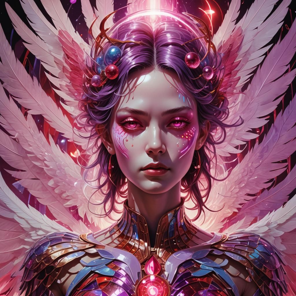 Surreal Deity with Astral Wings, in 3D Anime Style