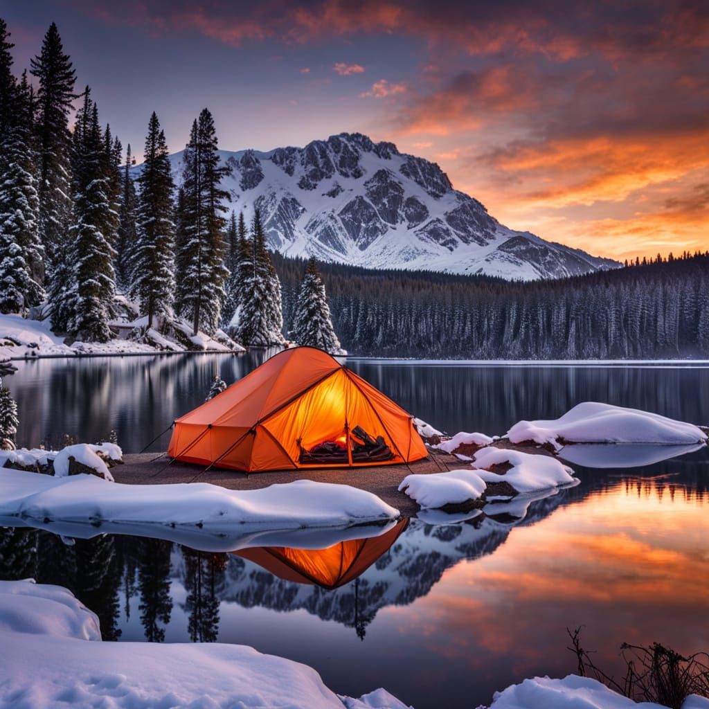 Award-Winning Alpine Sunrise Campsite Photography