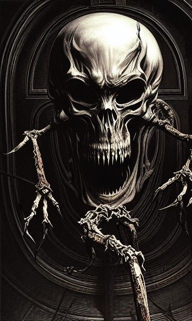 Gashadokuro Horror in Gustave Doré Style