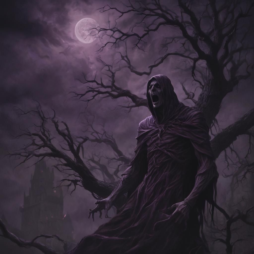 Dark Fantasy Sinister Figure Screaming in Agony