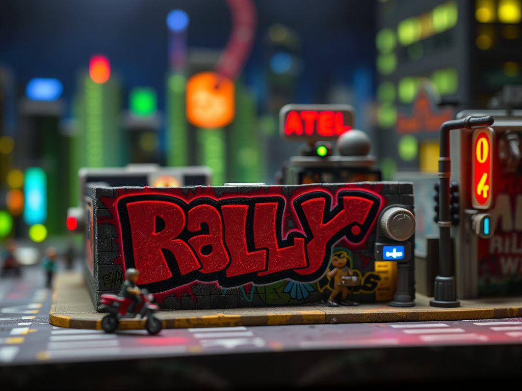 Bioluminescent Miniature Urban Street Art Diorama