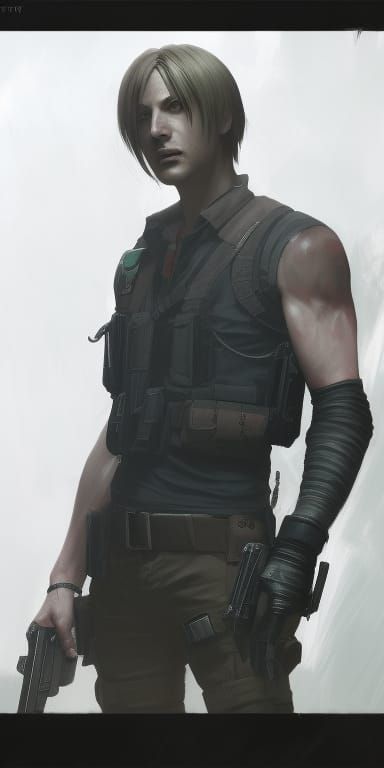 leon kennedy, resident evil portrait