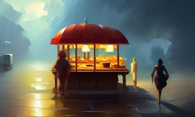 Vibrant Food Concept Art in Academic Style