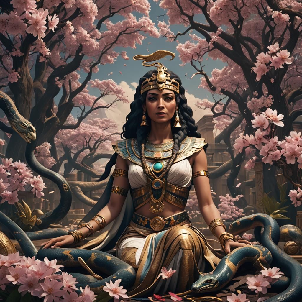 Cleopatra's Death on the Nile: Detailed Matte Painting