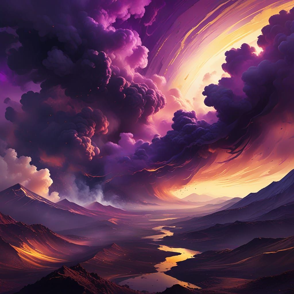 Mount Etna: Surreal Countess of the Winds in Abstract Art