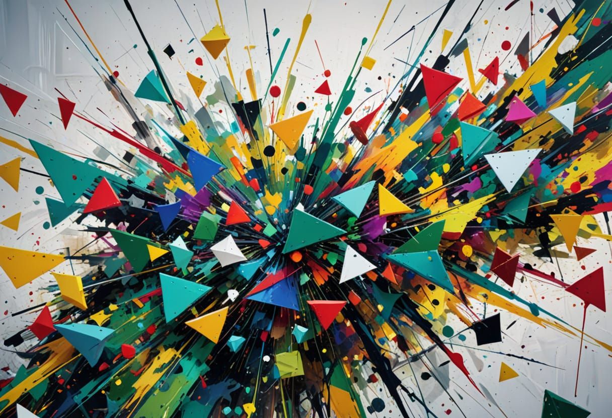 Abstract Expressionism: Geometric Shapes in Vibrant Colors