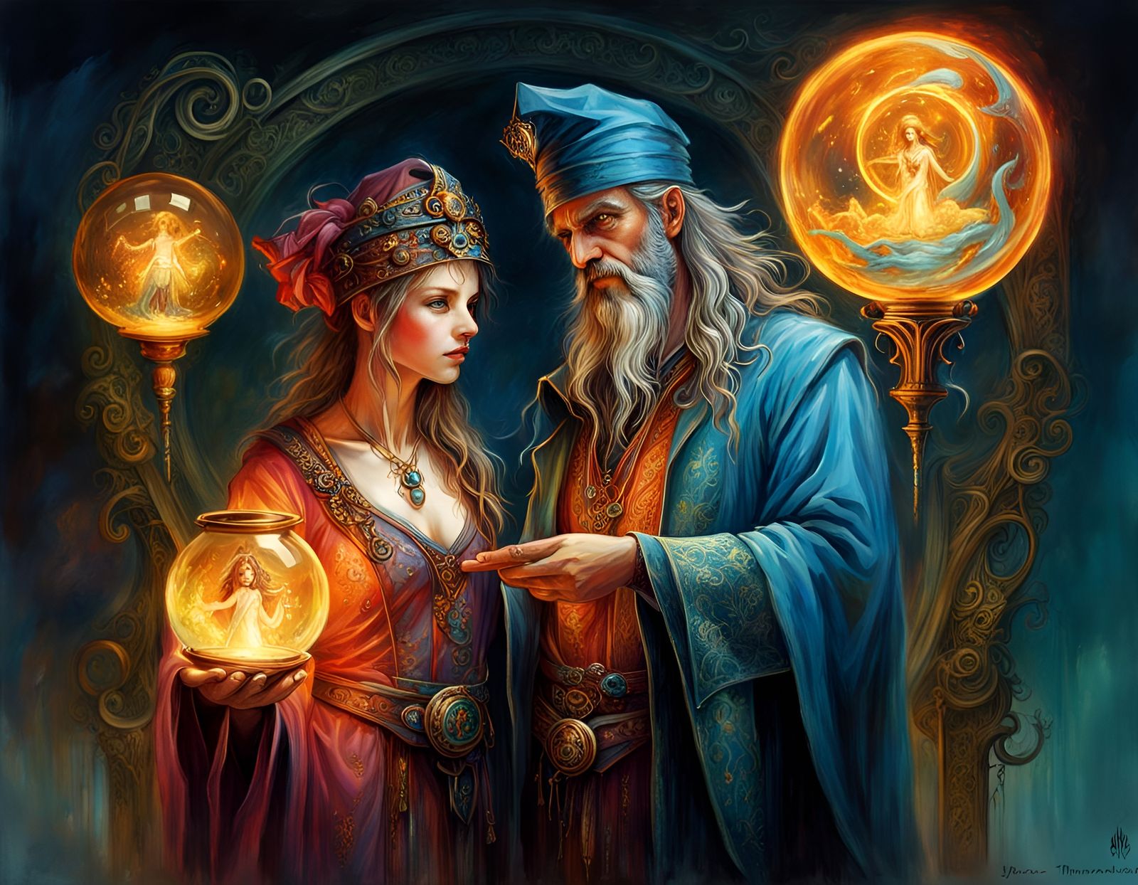 Sorcerer and Apprentice in Dystopian Fantasy Art