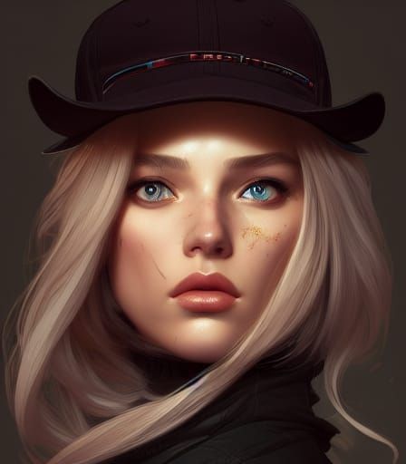 Beauty Model Portrait in Hyperdetailed Digital Art Style