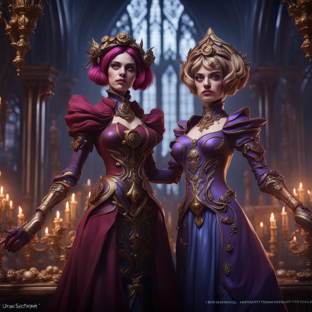 Orianna the Beautiful dhampir and Violetta the Mesmerizing Dhampir