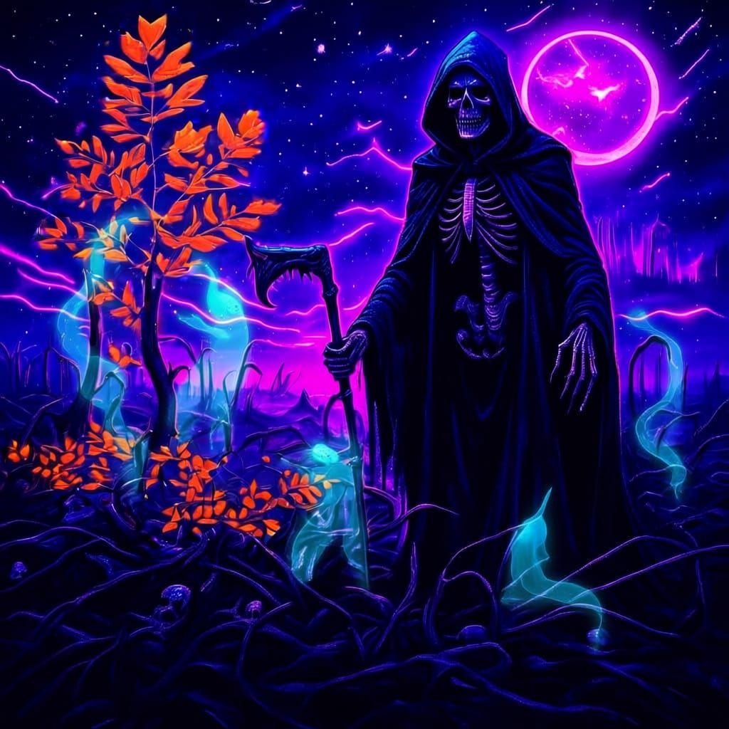 Grim Reaper Gathers Autumn Souls
