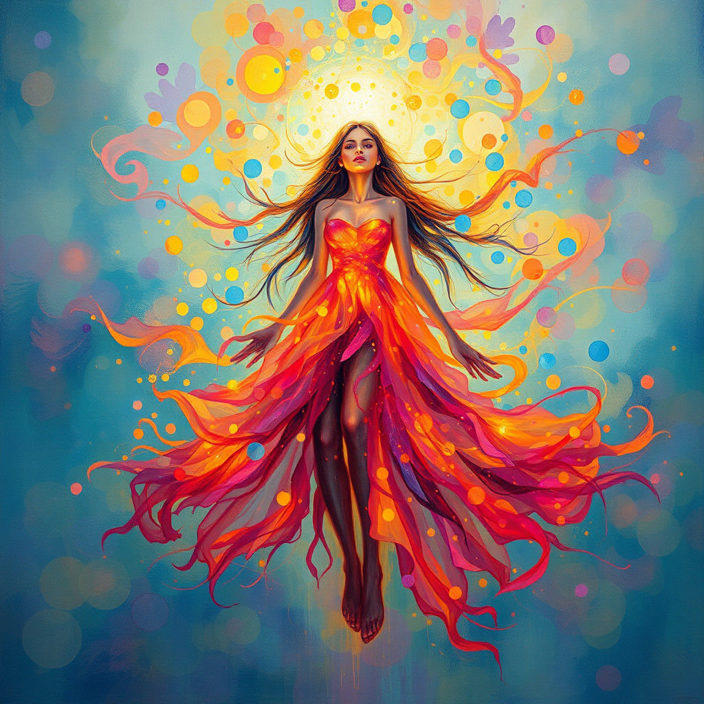 Ethereal Life Entity in Abstract Expressionist Style