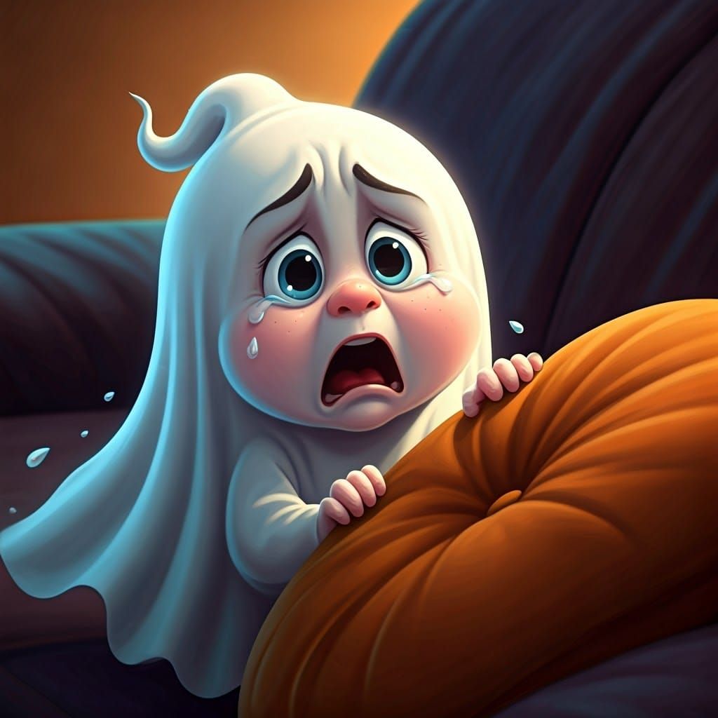 Frightened Baby Ghost Hiding