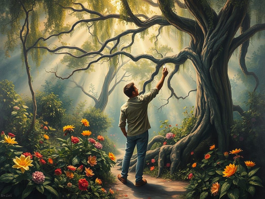 Artist Paints Reality in Vibrant, Surreal Scene