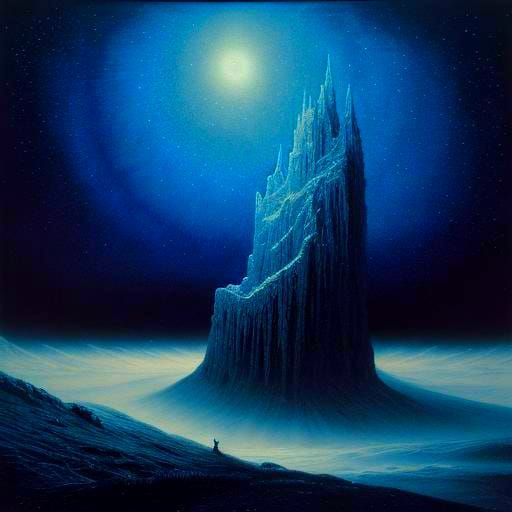 Mystical Windego in Winter Mountain Landscape