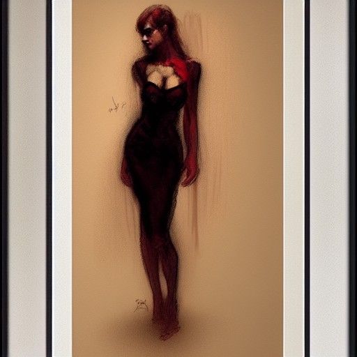 Anxious Figure on First Date in Fantasy Art Style