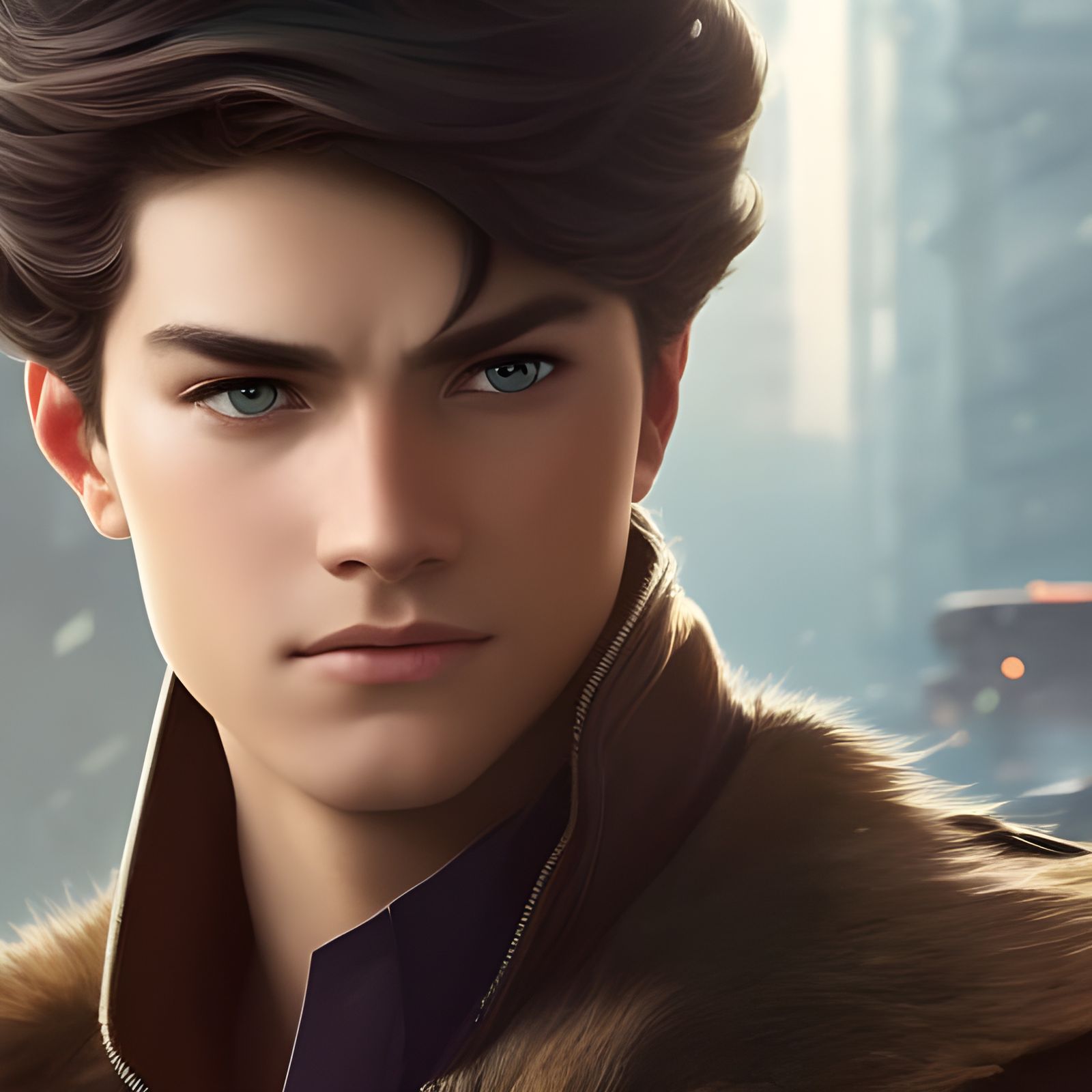 Handsome Empath Prince Portrait in Hyperdetailed Style