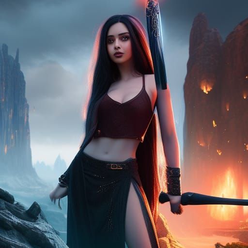 Teenage Girl with Wand: Fantasy Concept Art