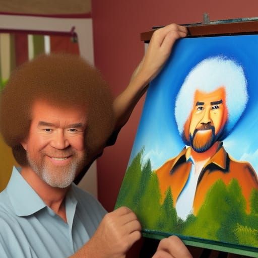 Bob Ross Painting Bob Ross: A Digital Homage